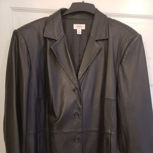Black leather coat